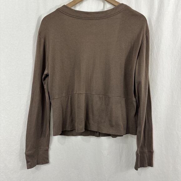 New York & Company Brown Button Waist Long Sleeve Cardigan Womens XL Y2K - Picture 2 of 9